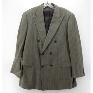 Samuelsohn Sport Coat 42 Blazer Wool Cashmere Plaid Double Breasted *